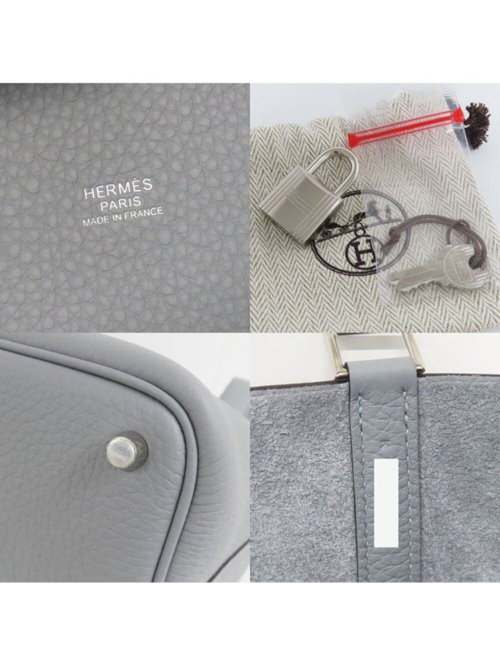 Hermes Picotin Lock PM 18 Gris Perle Taurillon Clemence Silver Handbag - Picture 9 of 10